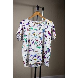 Liva Girl Multicolored Bird Blouse - Size XL